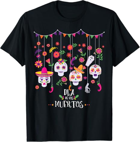 Dia De Los Muertos Fiesta - sugar skull t-shirt womens