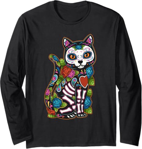 Calavera Party Apparel Co. - sugar skull long sleeve shirt mens