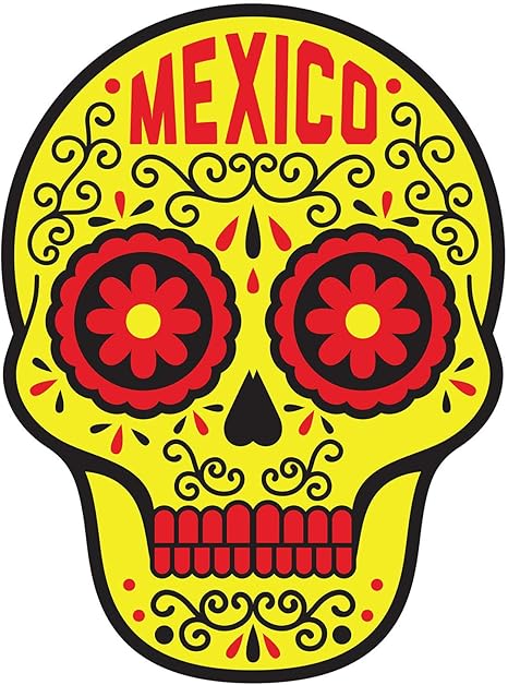 Vagabond Heart Mexico Sticker - Weatherproof Vinyl Day of The Dead Souvenir Sugar Skull Decal - sugar skull vinyl sticker