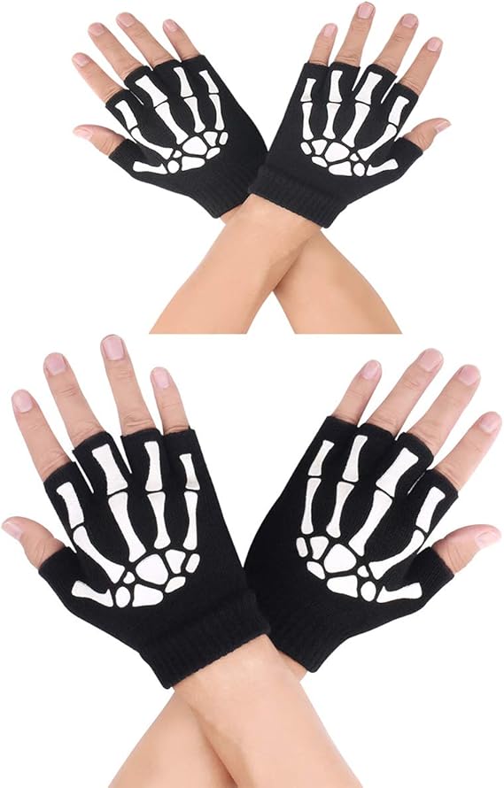 10AGIRL - sugar skull winter gloves