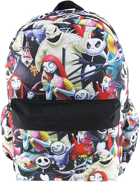 Disney's Nightmare Before Christmas 16 inch All Over Print Deluxe Backpack With Laptop Compartment - best sugar skull backpack