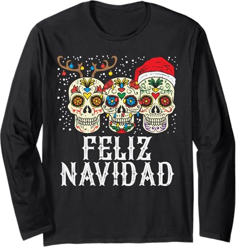 BoredKoalas Christmas Clothes Holiday Xmas Gifts - sugar skull long sleeve shirt mens