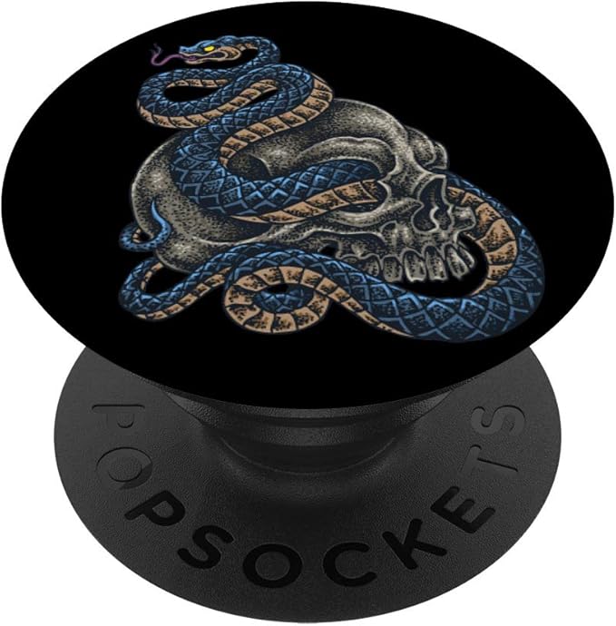 Mamba On Sugar Skull Snake Print Old School Tattoo Clothing PopSockets Grip and Stand for Phones and Tablets - sugar skull temporary tattoo