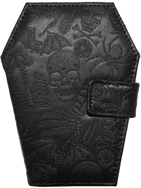 Gothic Embossed Skull Coffin Wallet - sugar skull wallets for women