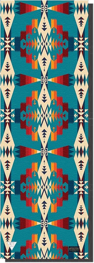 Yune Yoga x Pendleton Yoga Mat Premium All Purpose Exercise and Fitness Mat, Extra Thick, Non-Slip, PER Yoga Mat (Tucson Turquoise) - sugar skull yoga mat