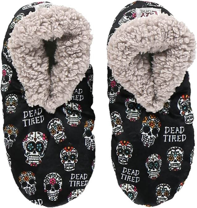 Fuzzy Feet Slippers for Women, Cute Fleece-Lined House Slippers, Cute Slipper Socks - sugar skull wallets for women