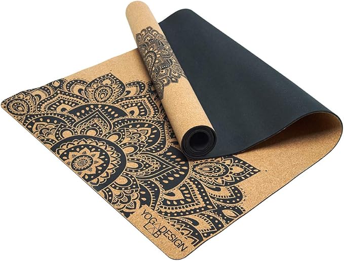 YOGA DESIGN LAB | The Cork Yoga Mat | Eco Luxury | Ideal for Hot Yoga, Power, Bikram, Ashtanga, Sweaty Workouts | Studio Quality | Includes Carrying Strap! - sugar skull yoga mat