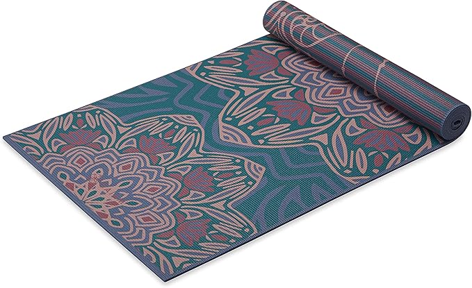 Gaiam Yoga Mat - Premium 6mm Print Reversible Extra Thick Non Slip Exercise & Fitness Mat for All Types of Yoga, Pilates & Floor Workouts (68" x 24" x 6mm Thick) - sugar skull yoga mat