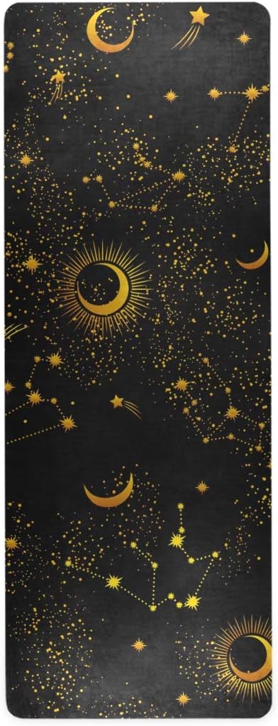 Space Galaxy Constellation Yoga Mat Non Slip Thick Kids Eco Friendly Rubber Workout Foldable Yoga Mat Women Exercise - sugar skull yoga mat