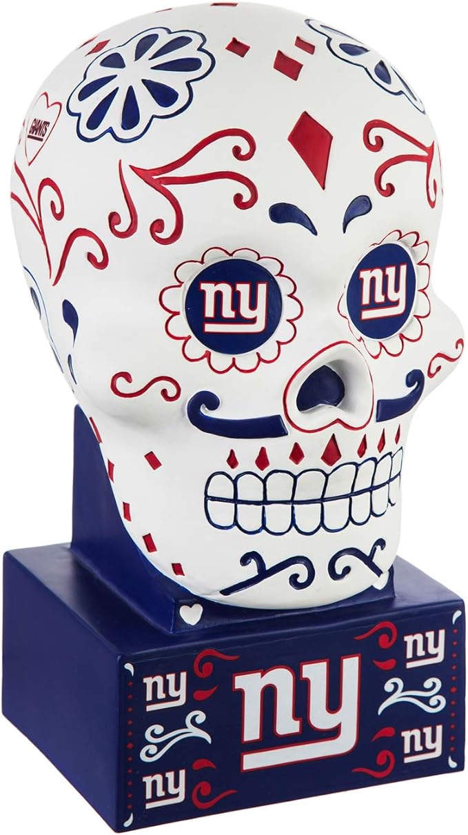 Team Sports America New York Giants, Sugar Skull Statue - sugar skull figurine collectible