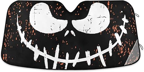 Car Sun Visor Skull Car Front Windshield Sunshade Accordion Folding Auto Sunshade 55 x 28 Inch - sugar skull car sunshade for windshield