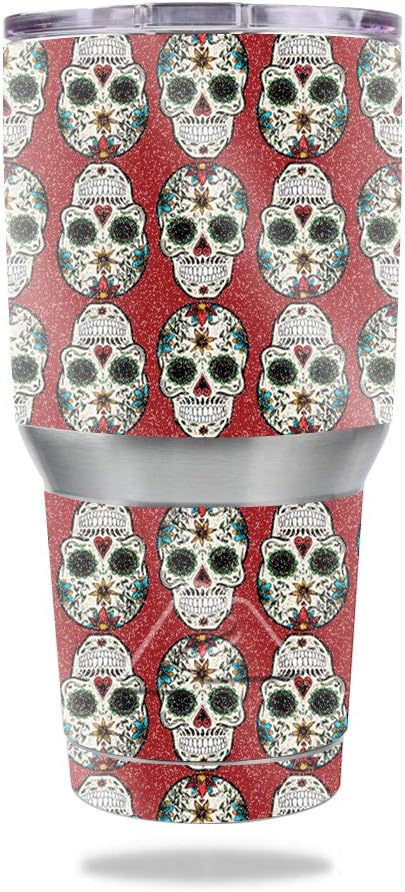 MightySkins Glossy Glitter Skin for Ozark Trail 30 oz Tumbler - Sugar Skull | Protective, Durable High-Gloss Glitter Finish | Easy to Apply, Remove, and Change Styles | Made in The USA - sugar skull tumbler with straw