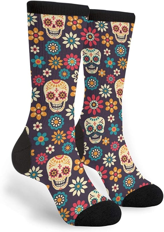 Yaateeh - sugar skull socks womens