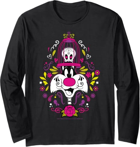 LOONEY TUNES - sugar skull long sleeve shirt mens