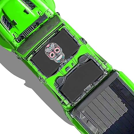 Shadeidea JT Sun Shade Top Compatible with Jeep Gladiator Top Sunshade - Mesh Screen Roof Cover (2018-2023), Wind Noise UV Blocker -10 Year Warranty - Sugar Skull - Front+Rear (2 pcs) - sugar skull car sunshade for windshield