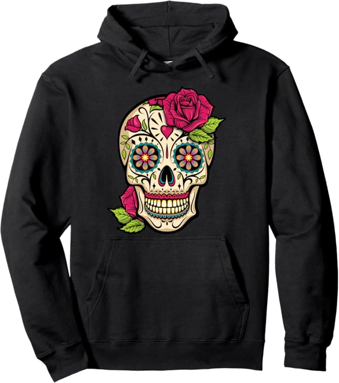 Fresia's Day of Dead Gifts - sugar skull hoodie mens