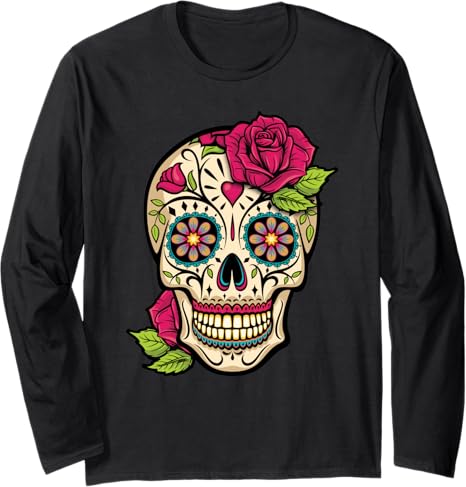 Fresia's Day of Dead Gifts - sugar skull long sleeve shirt mens