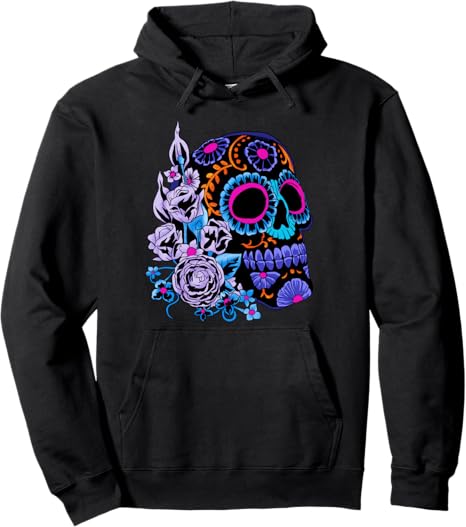 Day Of The Dead Gifts And Ideas - sugar skull hoodie mens