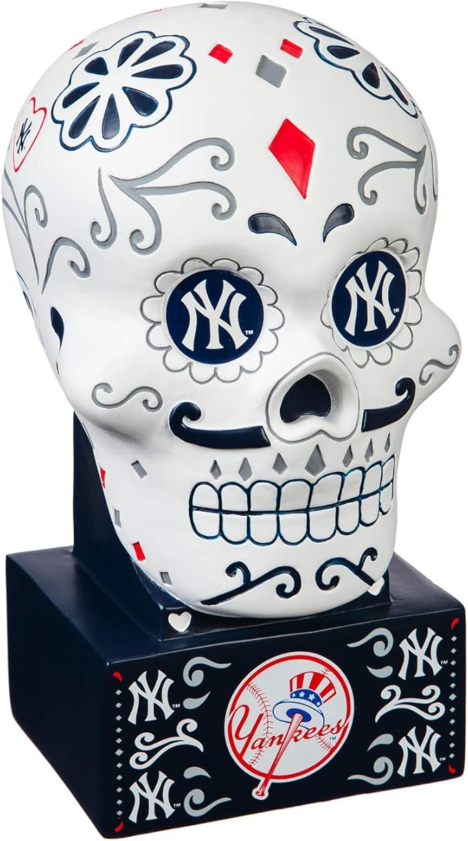 Evergreen New York Yankees Sugar Skull Statue - sugar skull figurine collectible