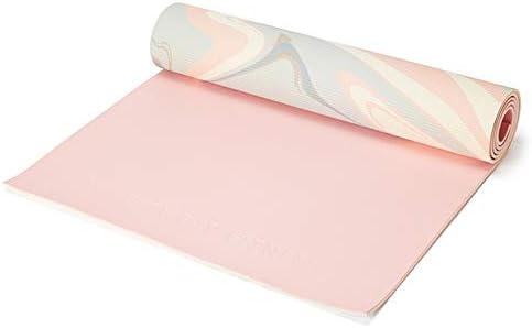 Love Sweat Fitness Premium Yoga Mat | 5mm Pink and Marble Pattern Reversible Non-Slip Exercise Mat for Yoga and Floor Workouts - sugar skull yoga mat