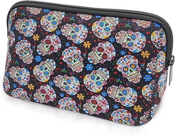 Cosmetic Bag Waterproof Neoprene Zipper Pouch Travel Portable Toiletry Makeup Bags Organizer Case for Women and Girls - sugar skull handbags for sale
