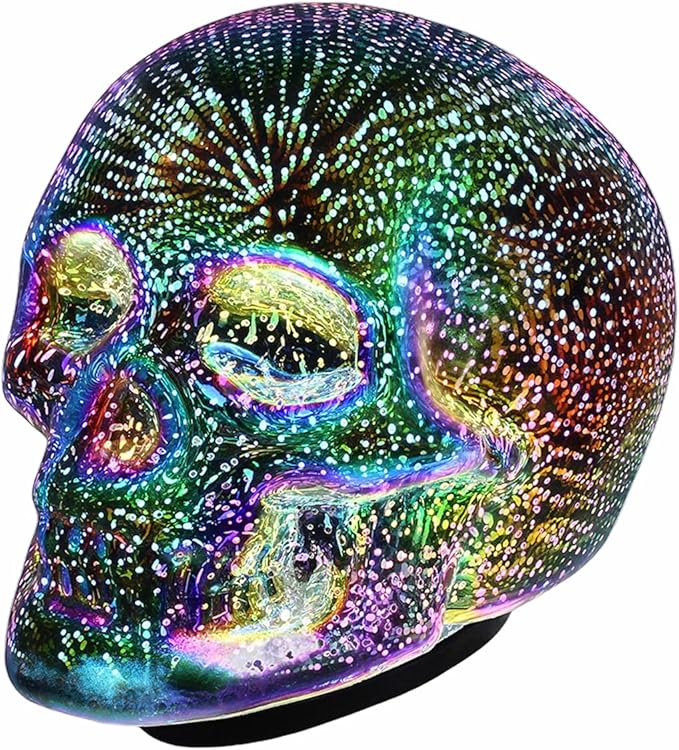 Tradeopia Led Skull Table Lamp, Requires 3 X AAA Batteries, Ideal for Room Decor Table Desk Decor Lamps, Lava lamp, Halloween - sugar skull table lamp