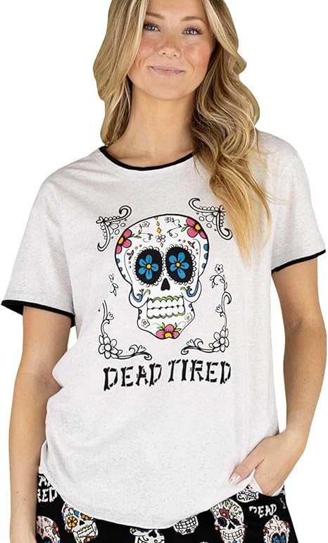 Lazy One - sugar skull pajamas womens