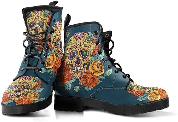 Manifestie - sugar skull boots for women