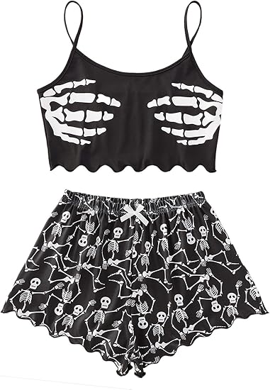 SweatyRocks - sugar skull pajamas womens