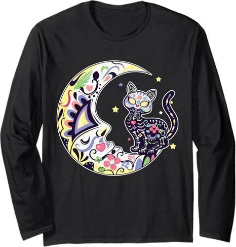 The Weird Shop - sugar skull long sleeve shirt mens