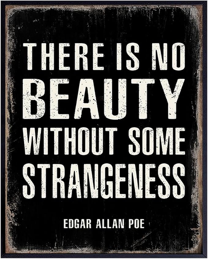 Edgar Allan Poe Quote Art Print - Goth Room Decor Poster Sign - Decoration for Living Room, Bedroom, Office, Apartment - Cool Unique Gift - Funny Sayings for Wall Decor - Gothic Home Picture - sugar skull canvas wall art