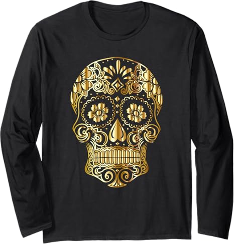 Sugar Skull Gifts For Women Mexican Art - sugar skull long sleeve shirt mens