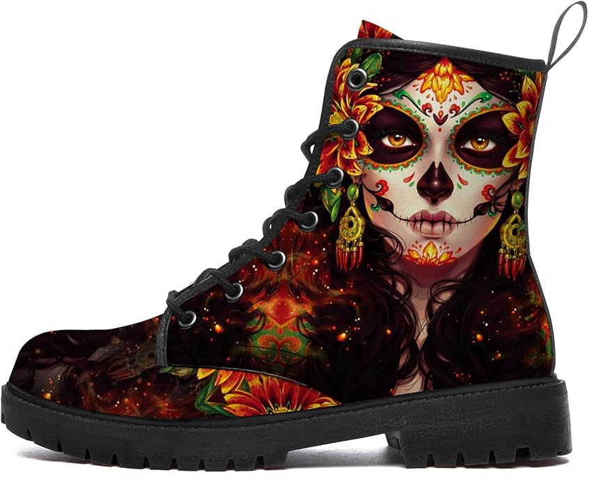 Uminder - sugar skull boots for women