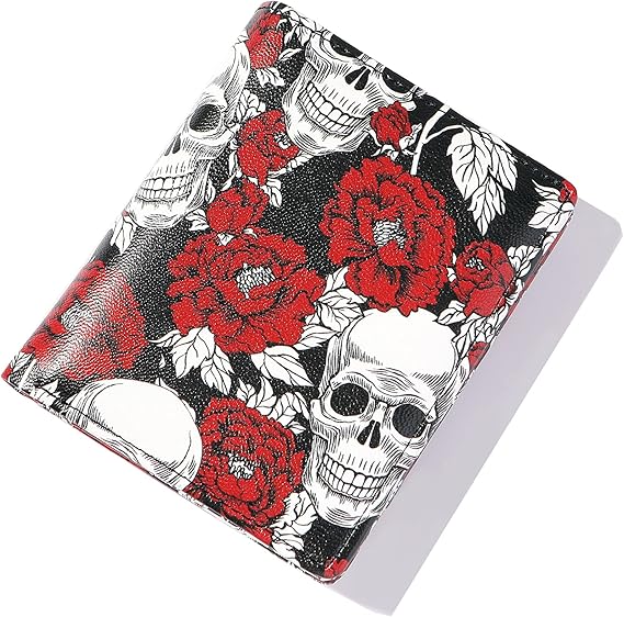 Women Wallets Small Bifold Leather Pocket Wallet Ladies Mini Short Purse - sugar skull wallets for women