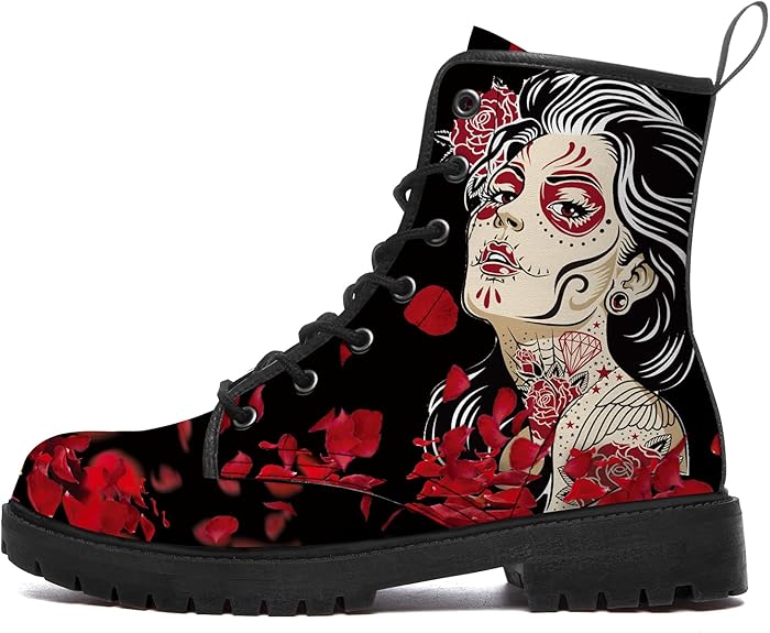 Uminder - sugar skull boots for women