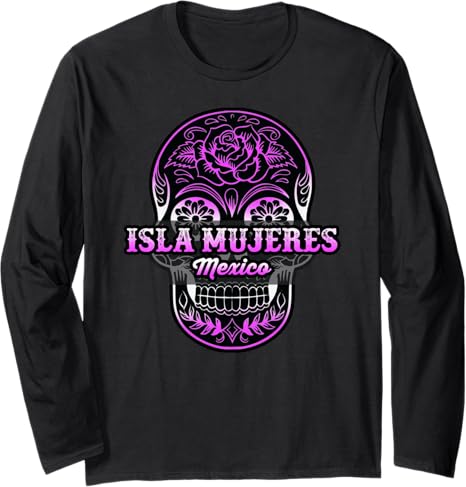 My Favorite Island - sugar skull long sleeve shirt mens