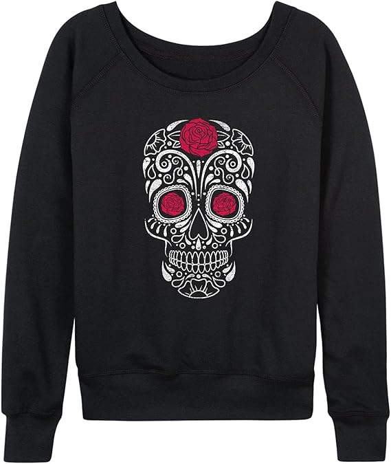 Instant Message - sugar skull sweatshirt womens