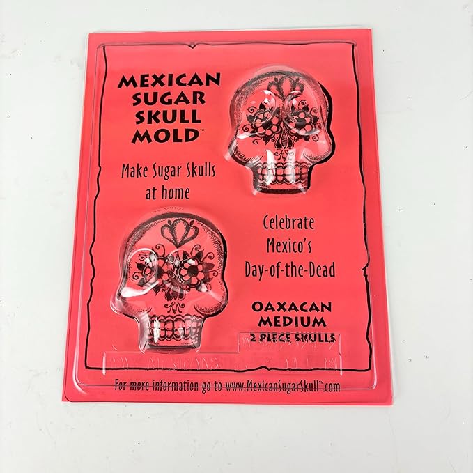 Mexican Sugar Skull Sugar Skull Mold - Oaxaca Medium Skull - 2 piece, 8x10 - sugar skull christmas ornament