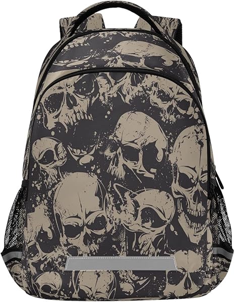 Vintage Skull Gothic Skeleton Backpack School Bookbag Laptop Purse Casual Daypack for Teen Girls Women Boys Men College Travel - best sugar skull backpack