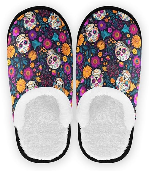 Boccsty - sugar skull slippers womens