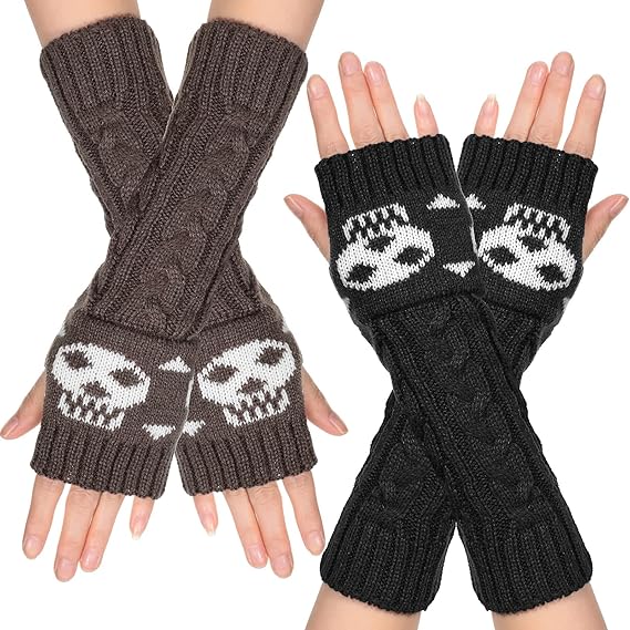 SATINIOR - sugar skull winter gloves