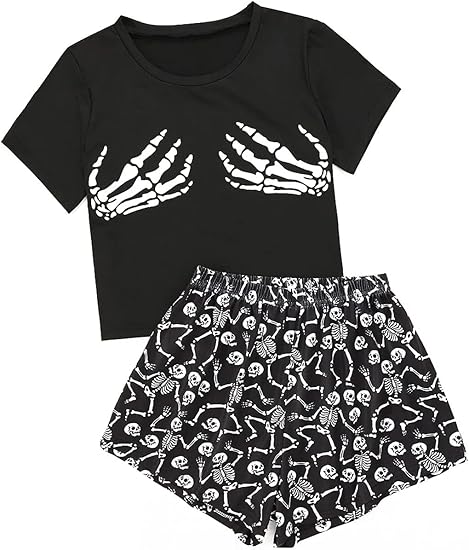 Laqeyko - sugar skull pajamas womens