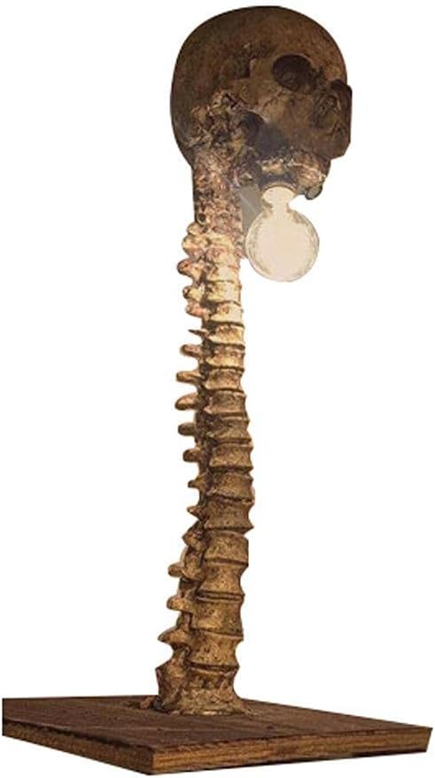 Scary Skeleton Lamp Halloween 3D LED Skull Lamp Table Light Ornament Prop Halloween Party Decor(B) - sugar skull table lamp