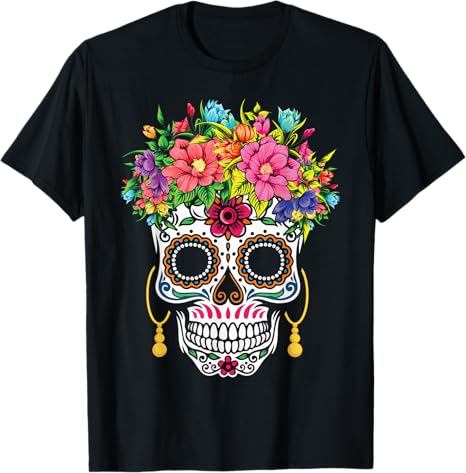 Dia De Los Muertos Mexico Day Of The Dead Merch - sugar skull face mask