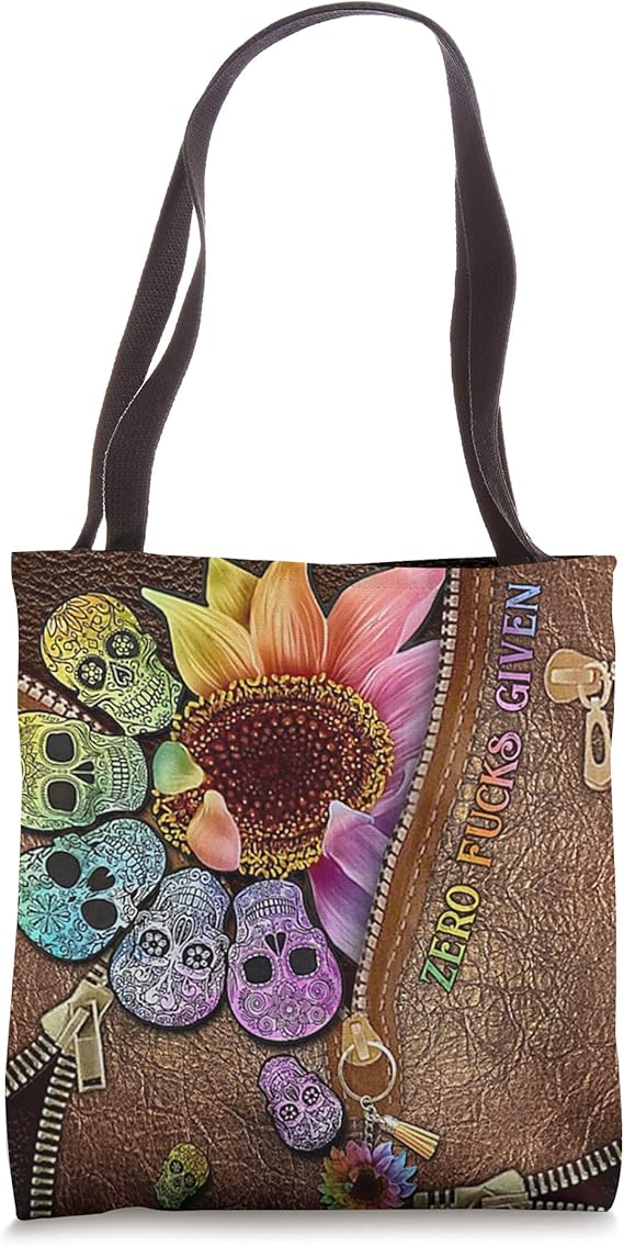 Zipper-Leather-Lover Tote Bag - sugar skull handbags for sale