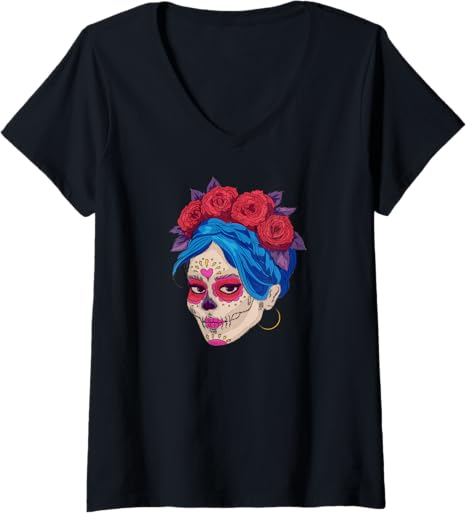 Aesthetic Skull Streetwear Mexico Skull Goth - sugar skull t-shirt womens