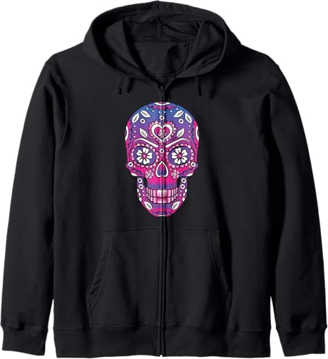 Dia De Los Muertos Sugar Skulls - sugar skull hoodie mens
