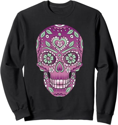 Dia De Los Muertos Sugar Skulls - sugar skull sweatshirt womens
