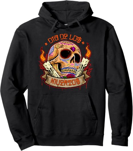 Sugar Skull Day Of The Dead Dia de Los Muertos - sugar skull hoodie mens