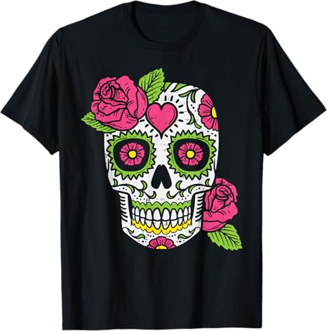 Sugar Skull Shirts Halloween Day Of The Dead Gift - sugar skull t-shirt womens